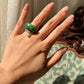 Natural Burmese Jadeite Jade Cocktail Ring