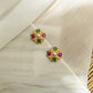 Byzantine Muti-gems Gold Stud Earrings