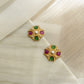 Byzantine Muti-gems Gold Stud Earrings