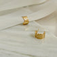 Farrah Textured Small 18k Gold Half Hoop Earrings
