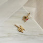 Spinning Wheel Crystals Gold Earrings