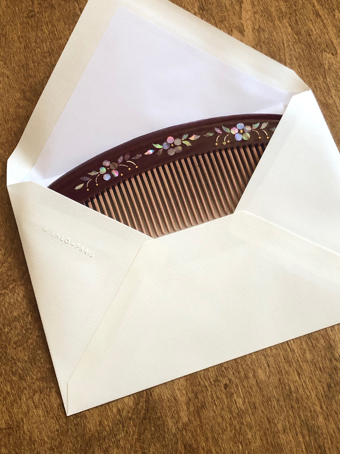 Sakura burgundy Lacquer Hair Comb 9"