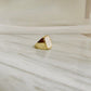 Rounded Square White Mother Of Pearl Gold Signet Ring