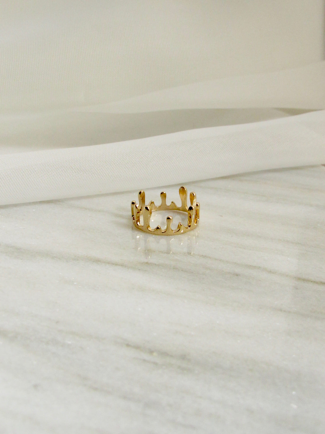 Liquid Gold Crown Ring (SIZE 6)