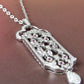 Natural Pink Tourmaline and Earth mined Diamond White Gold Pendant Necklace