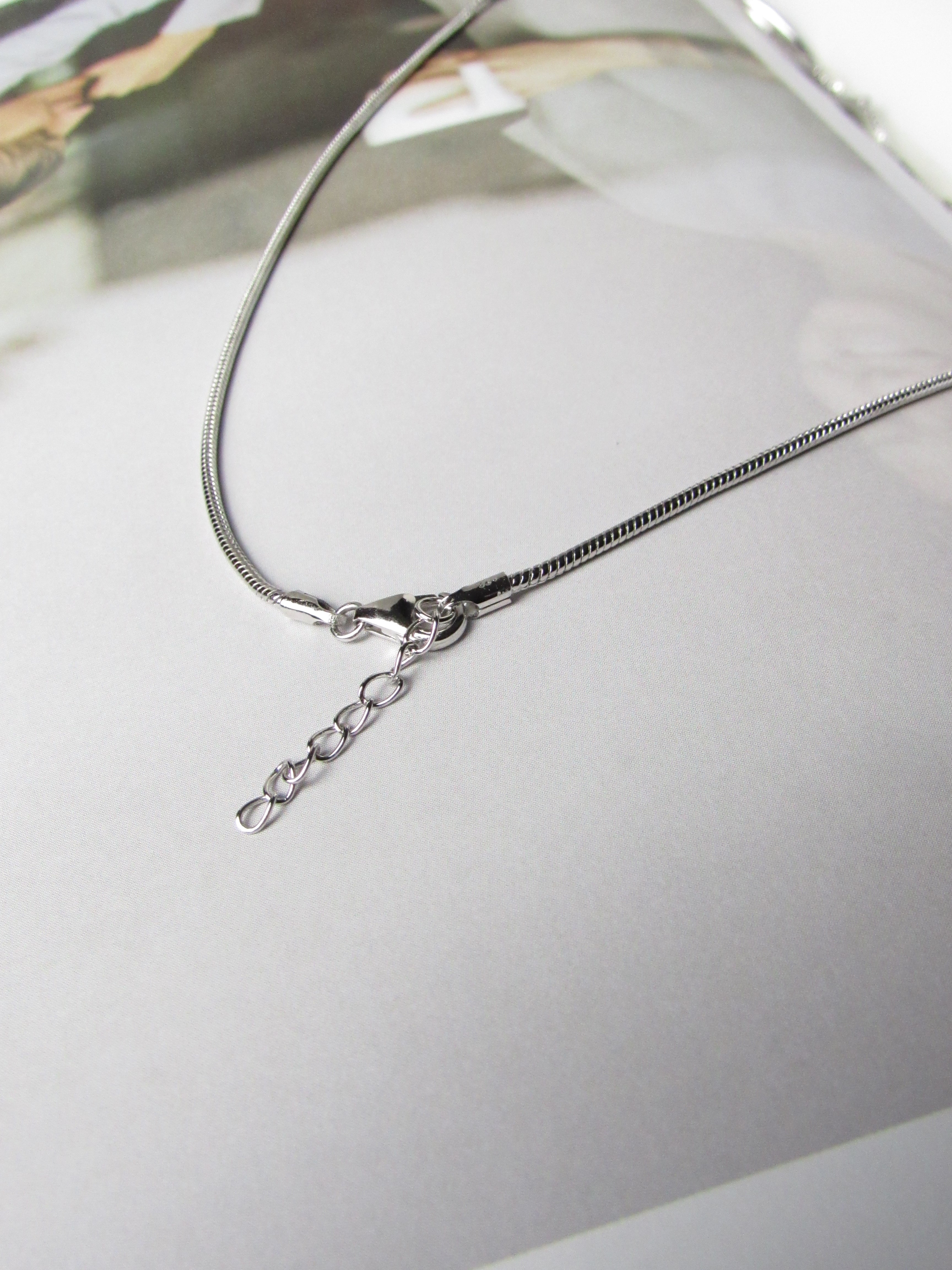 Layered 14k Solid White Gold Chain Necklace