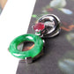 Vintage Jadeite Jade Lucky Donut with Red Ruby and Detachable Phenix Wings Pendant