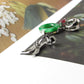 Vintage Jadeite Jade Lucky Donut with Red Ruby and Detachable Phenix Wings Pendant
