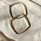 14k Gold Square Hoop Earrings with Crystal