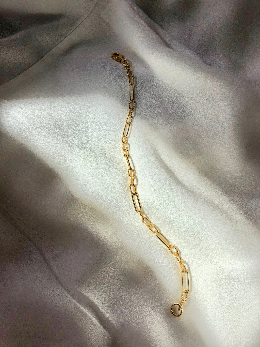 Vintage 18k Gold Vermeil Paperclip Chain Bracelet