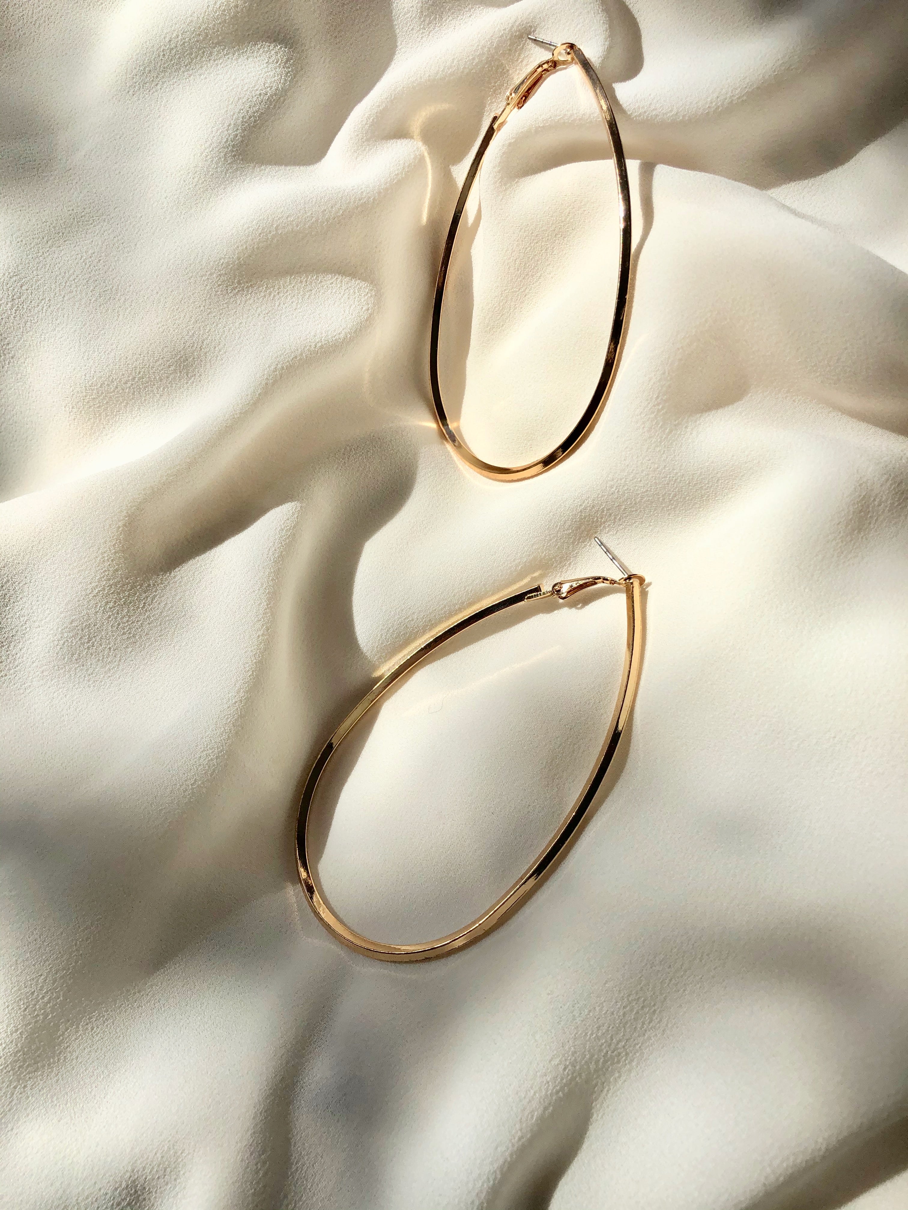 Teardrop 14k Gold Plated Hoop Earrings