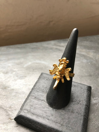 Inca Pre-Colombian Style Gold Statement Ring