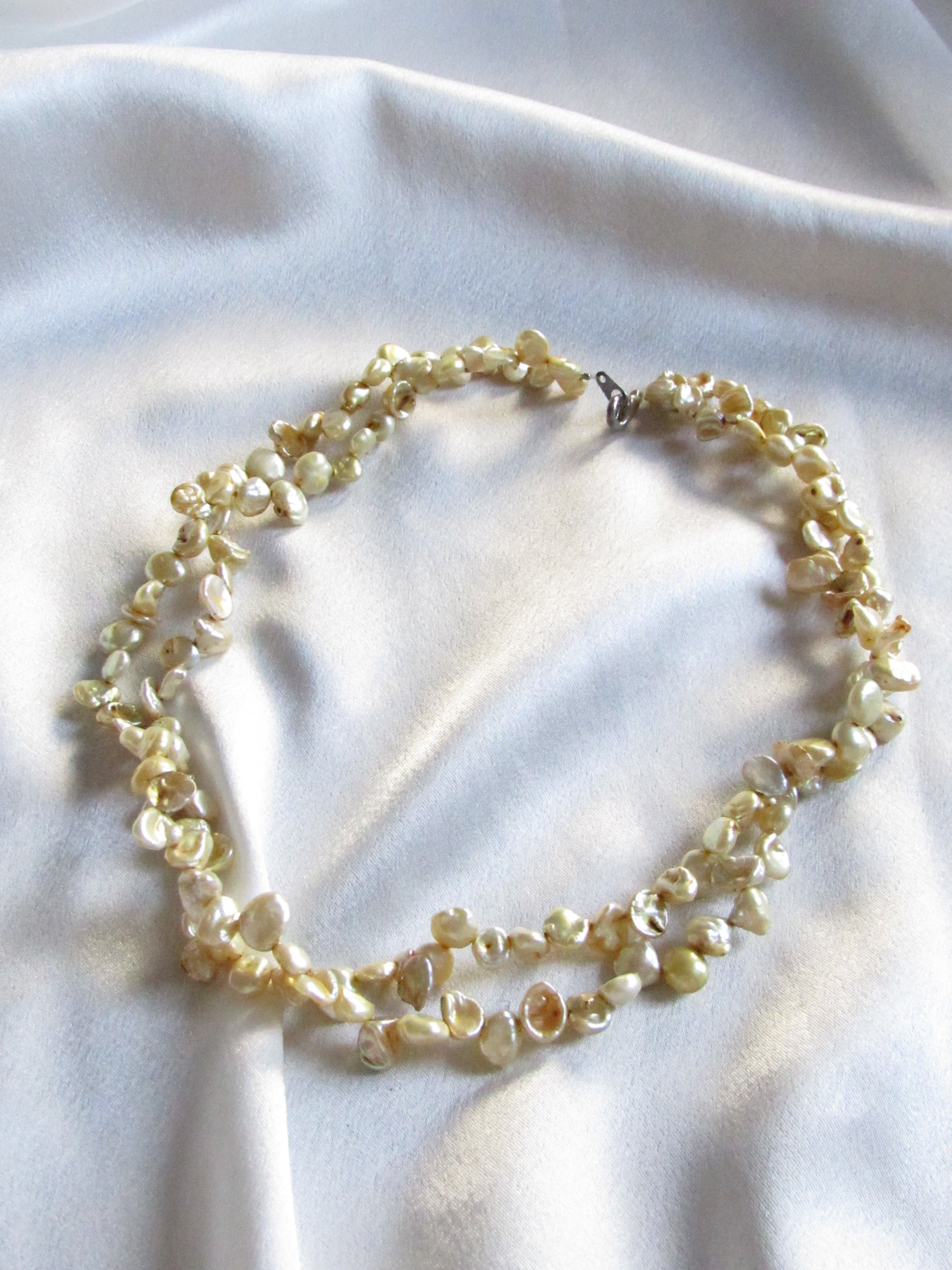 Natural 2 Row Champagne Freshwater Pearl Necklace
