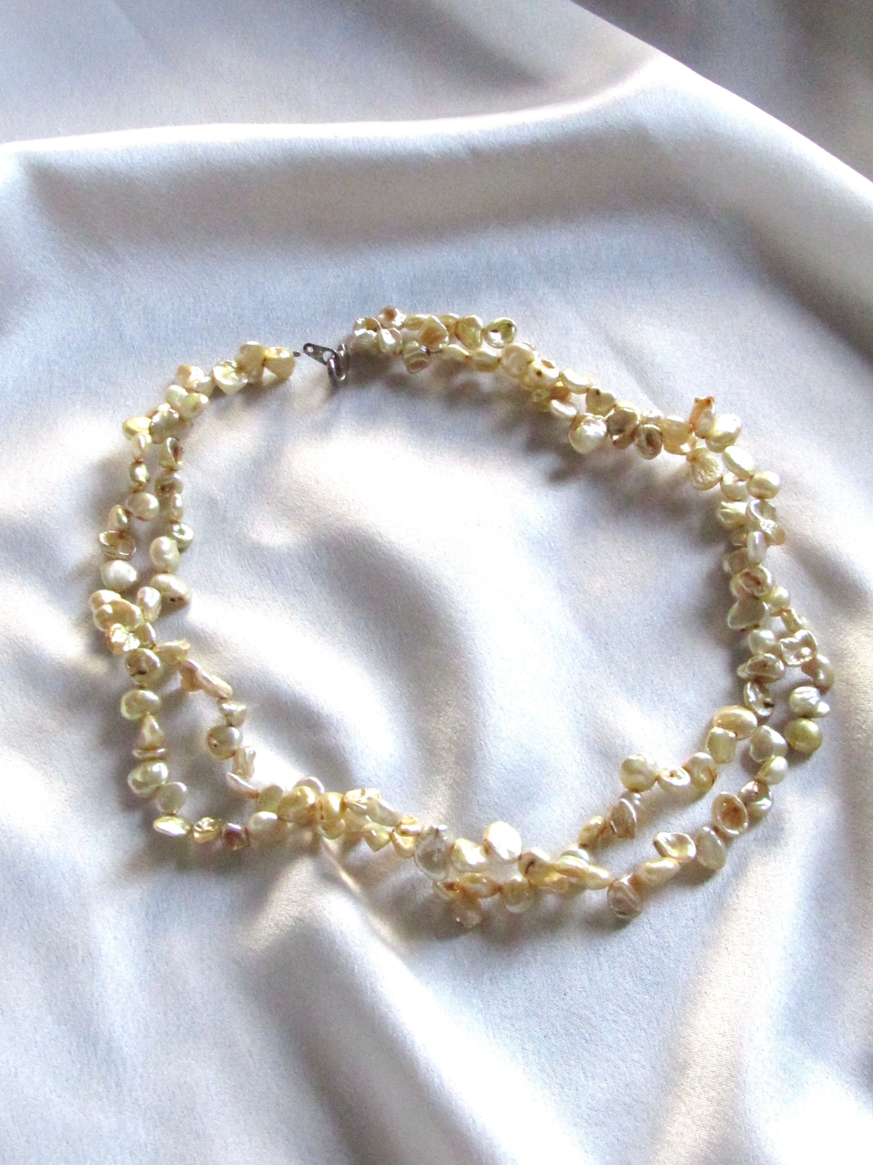 Natural 2 Row Champagne Freshwater Pearl Necklace