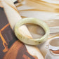 Cream White Natural Serpentine Jade Bangle