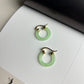 Light Green Jade Gold Hoop Earrings