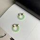 Light Green Jade Gold Hoop Earrings