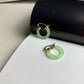 Light Green Jade Gold Hoop Earrings