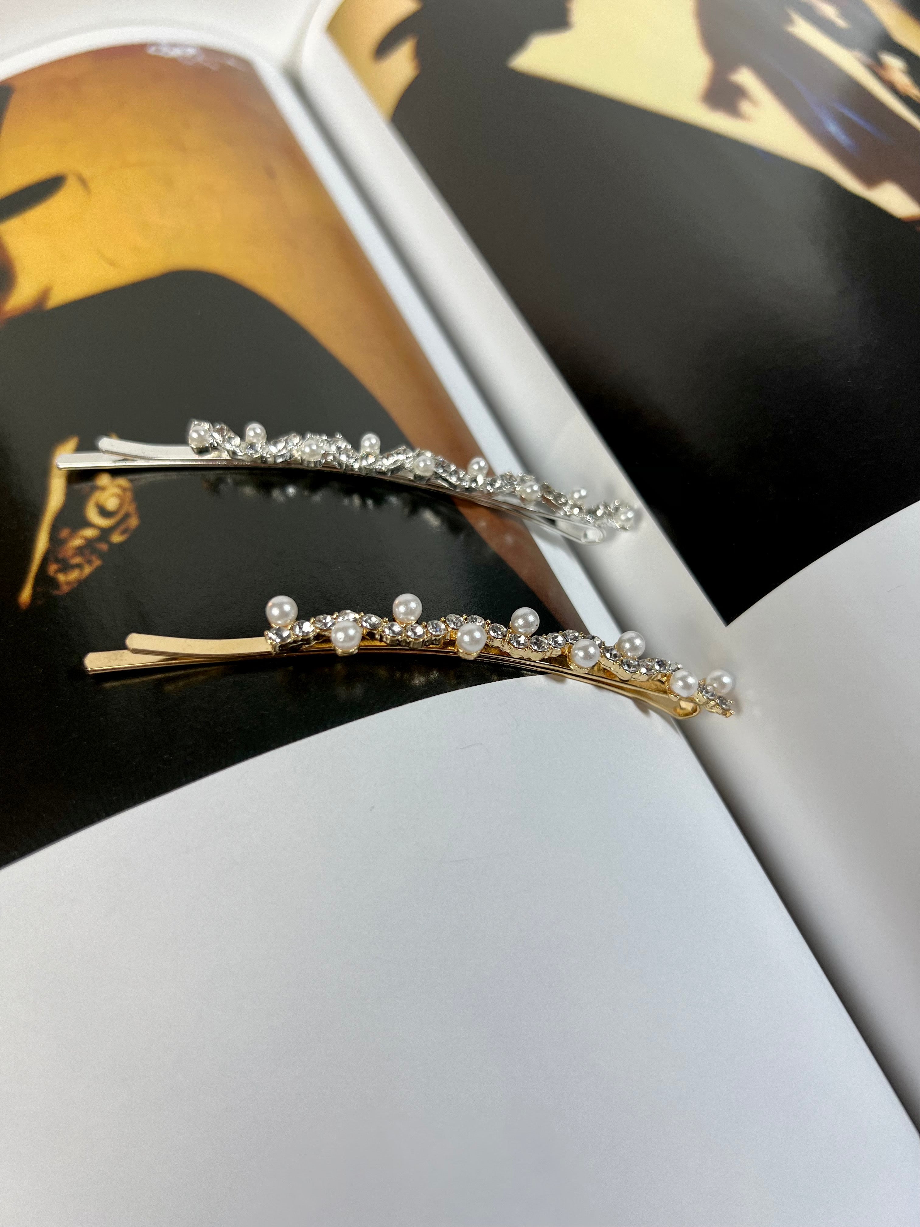 Elegant Pearl French Bobby Pins in Gold