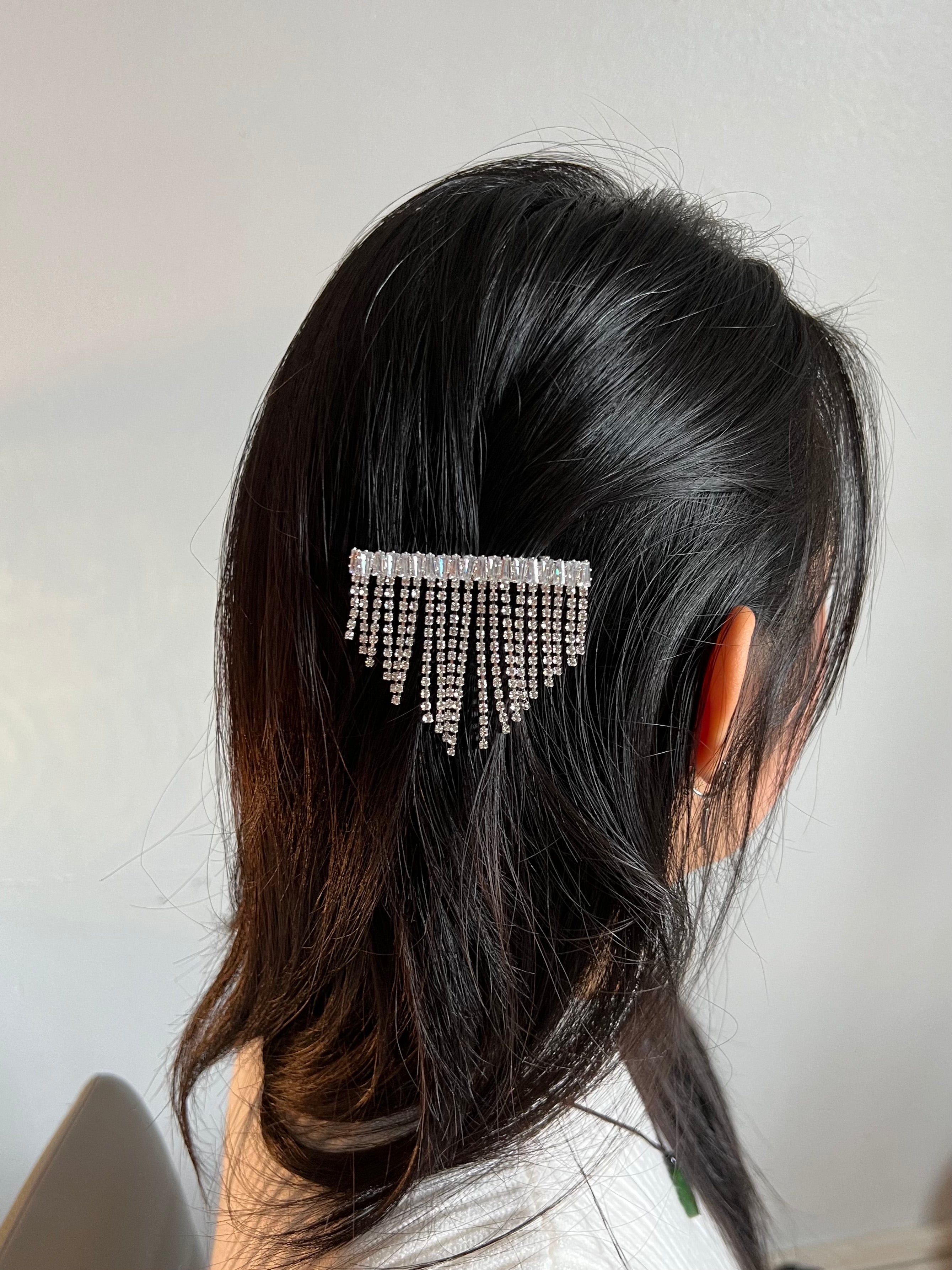 Crystals Fringe Hair Clip Barrette