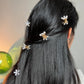 Floral Daisy Pearl Gold Hair Claw