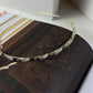 Leaf White Cat-eye Crystals Gold Headband