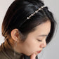 Floral Vine Pearl Gold Headband