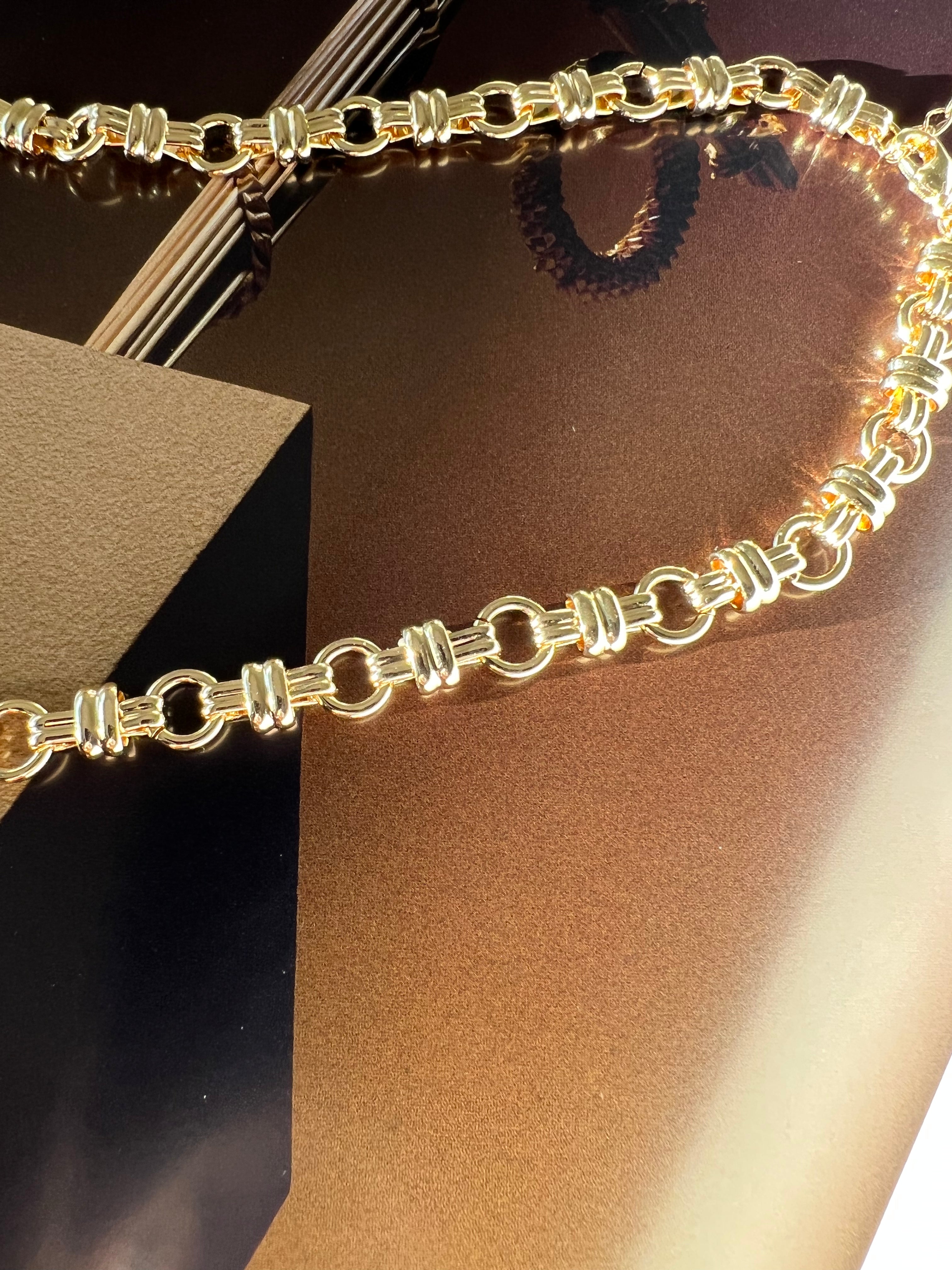 Vintage Unique Gold Chain Choker Necklace