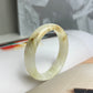Cream White Natural Serpentine Jade Bangle
