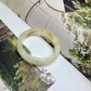 Cream White Natural Serpentine Jade Bangle