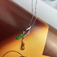 Twin Natural Jade Amulets Silver Pendant Necklace