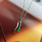 Twin Natural Jade Amulets Silver Pendant Necklace