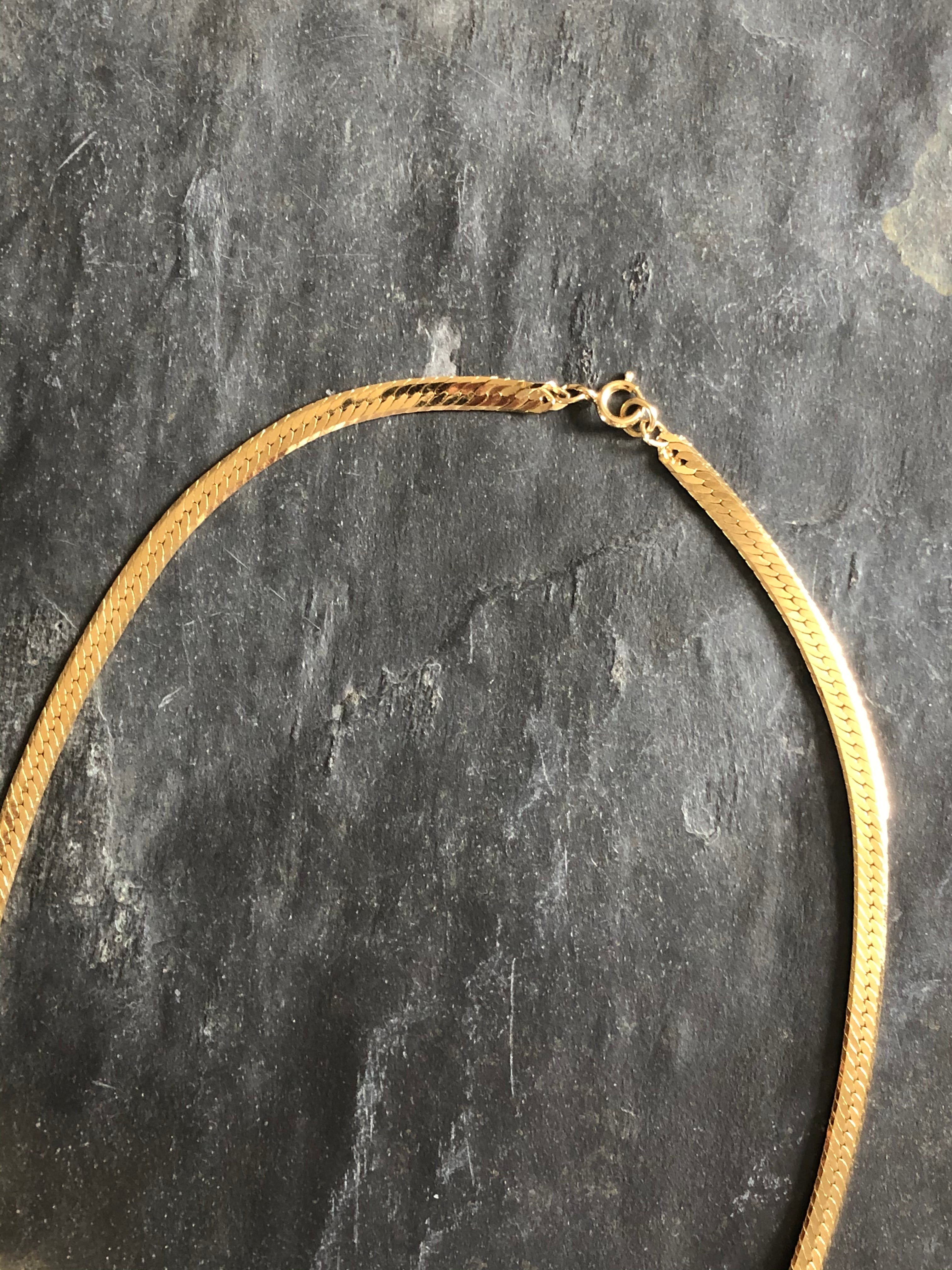 Vintage Trifari Black Enamel Gold Statement Necklace