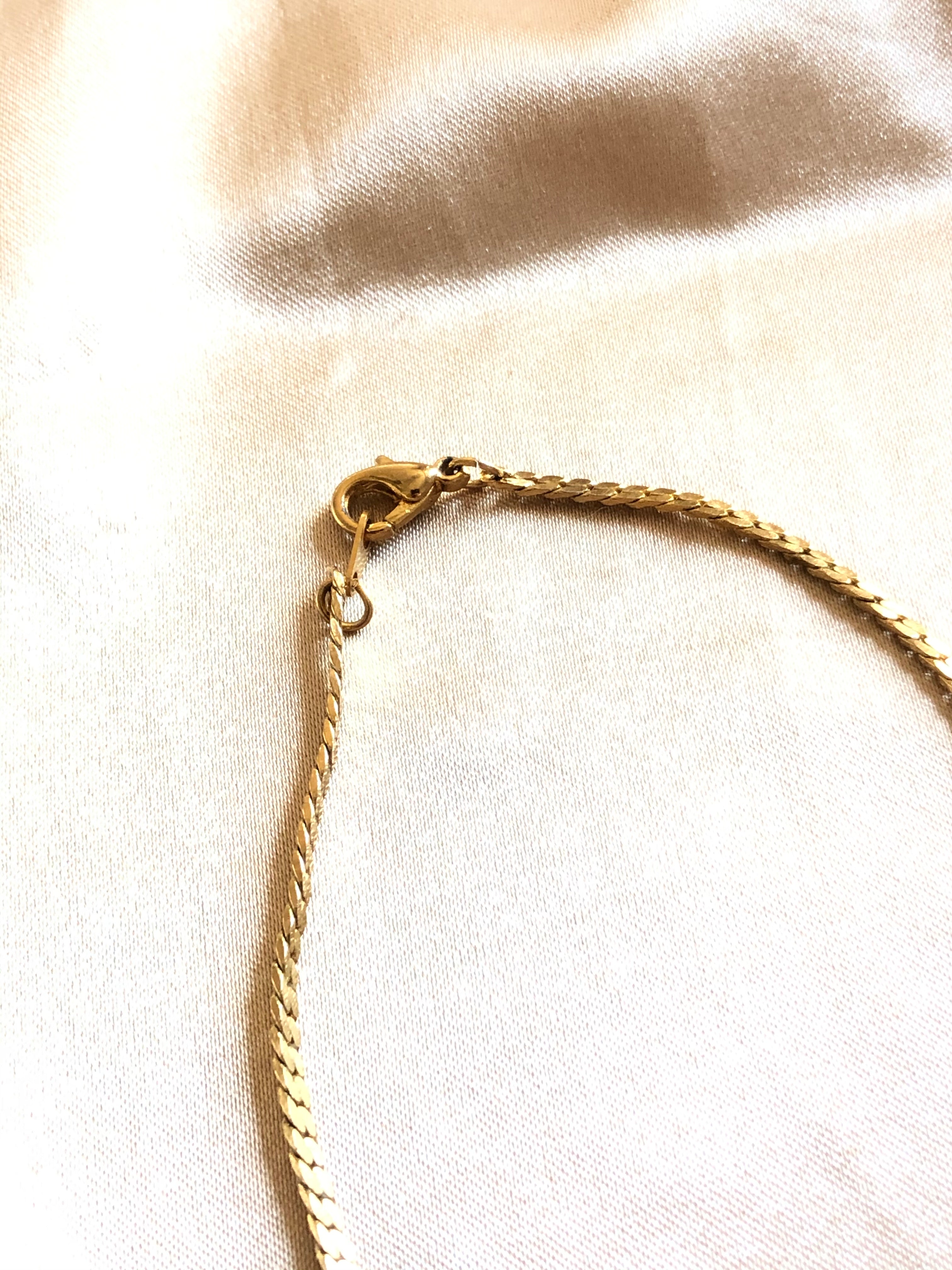 Teardrop Red Garnet Gold V Shape Necklace