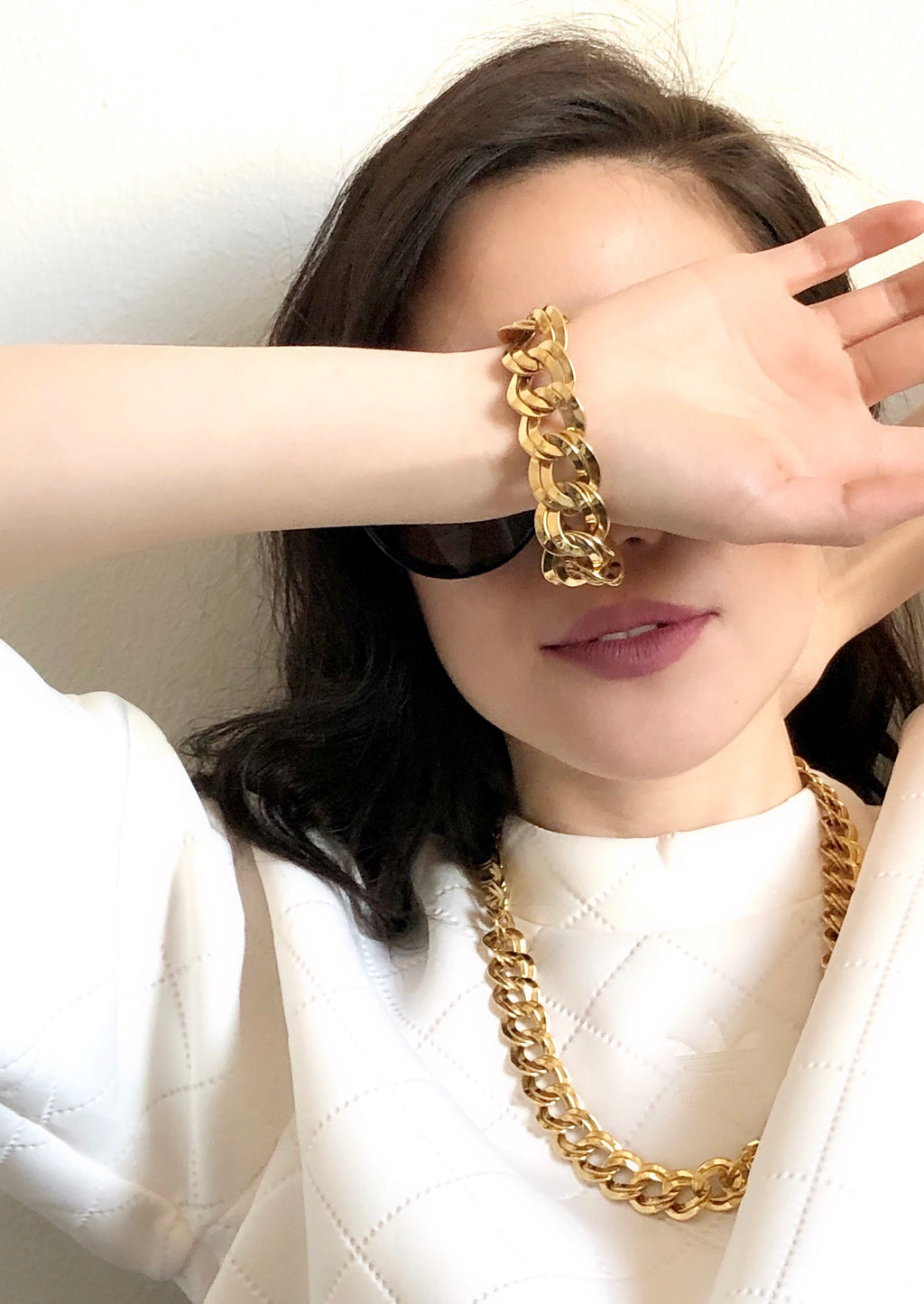 Monet Chunky Gold Double Curb Chain Bracelet