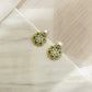 Mandalas Pearl Gold Stud Earrings