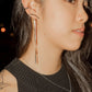 Bar with Tassel Gold Long Earrings