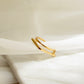 Gold Double Band Design Square Ring
