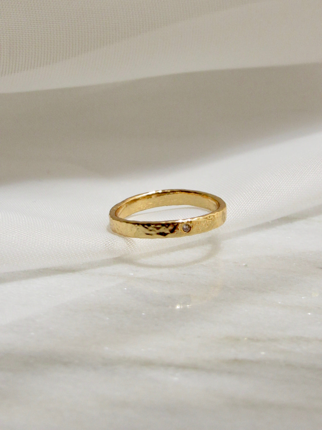 Esther Hammered 18k Gold Ring (Size 7)