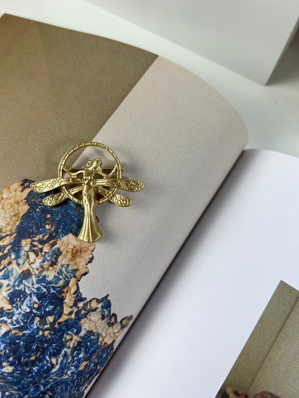 Art Nouveau Fairy Gold Brooch