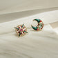 Sun Moon Gold Statement Earrings