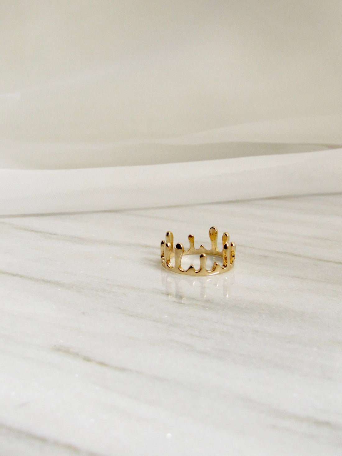 Liquid Gold Crown Ring (SIZE 6)