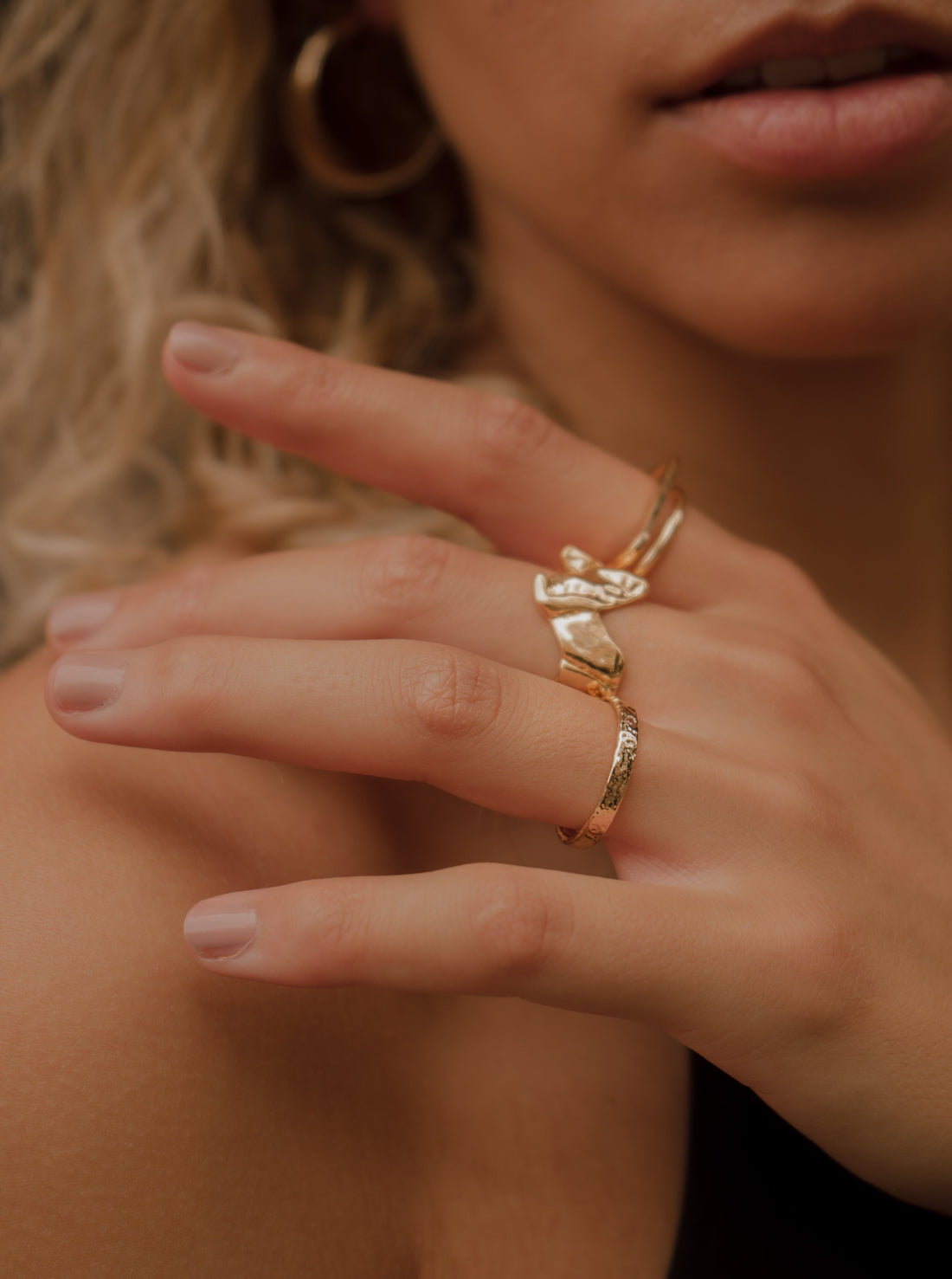 Molten 18k Gold Vermeil Wide Band Ring