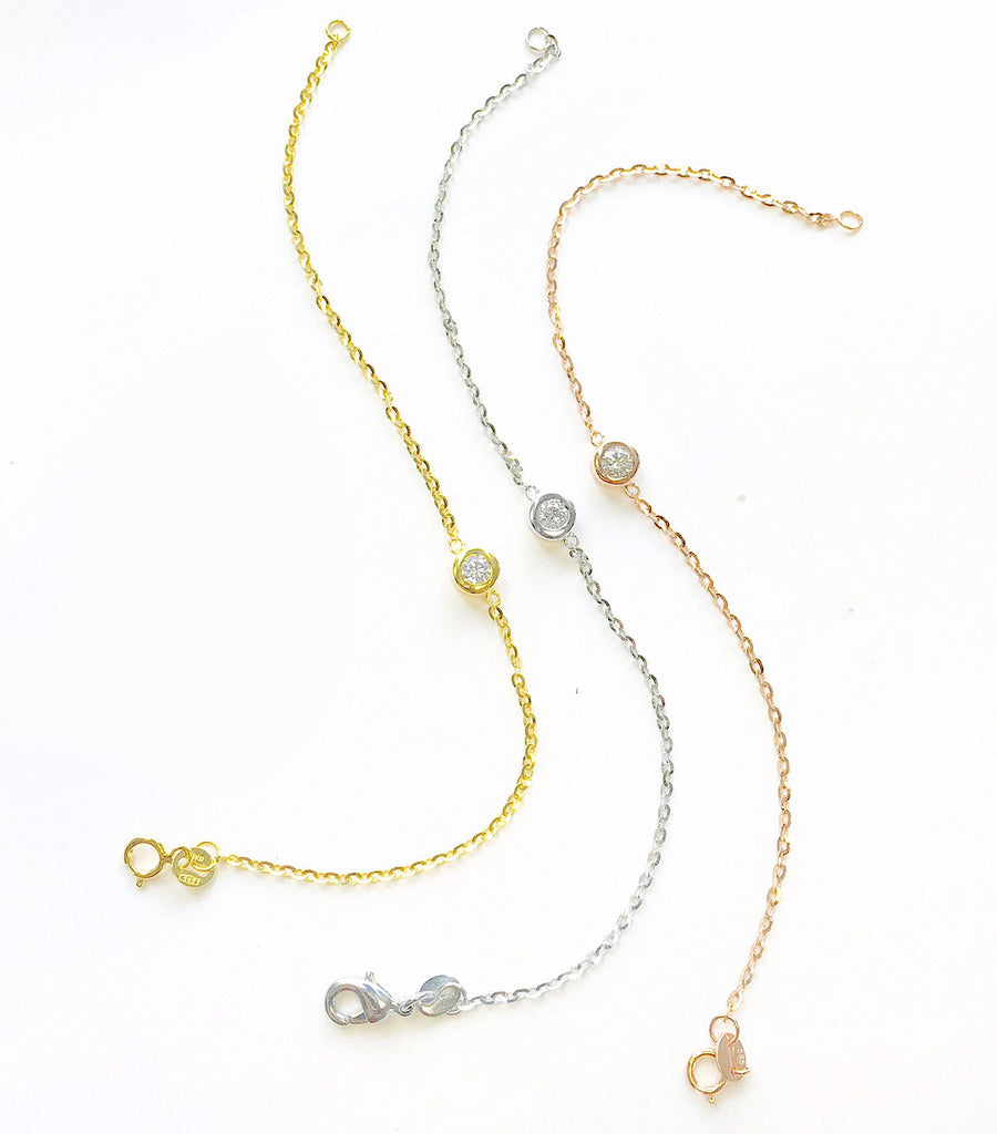 Solitaire Natural Diamond Bracelet