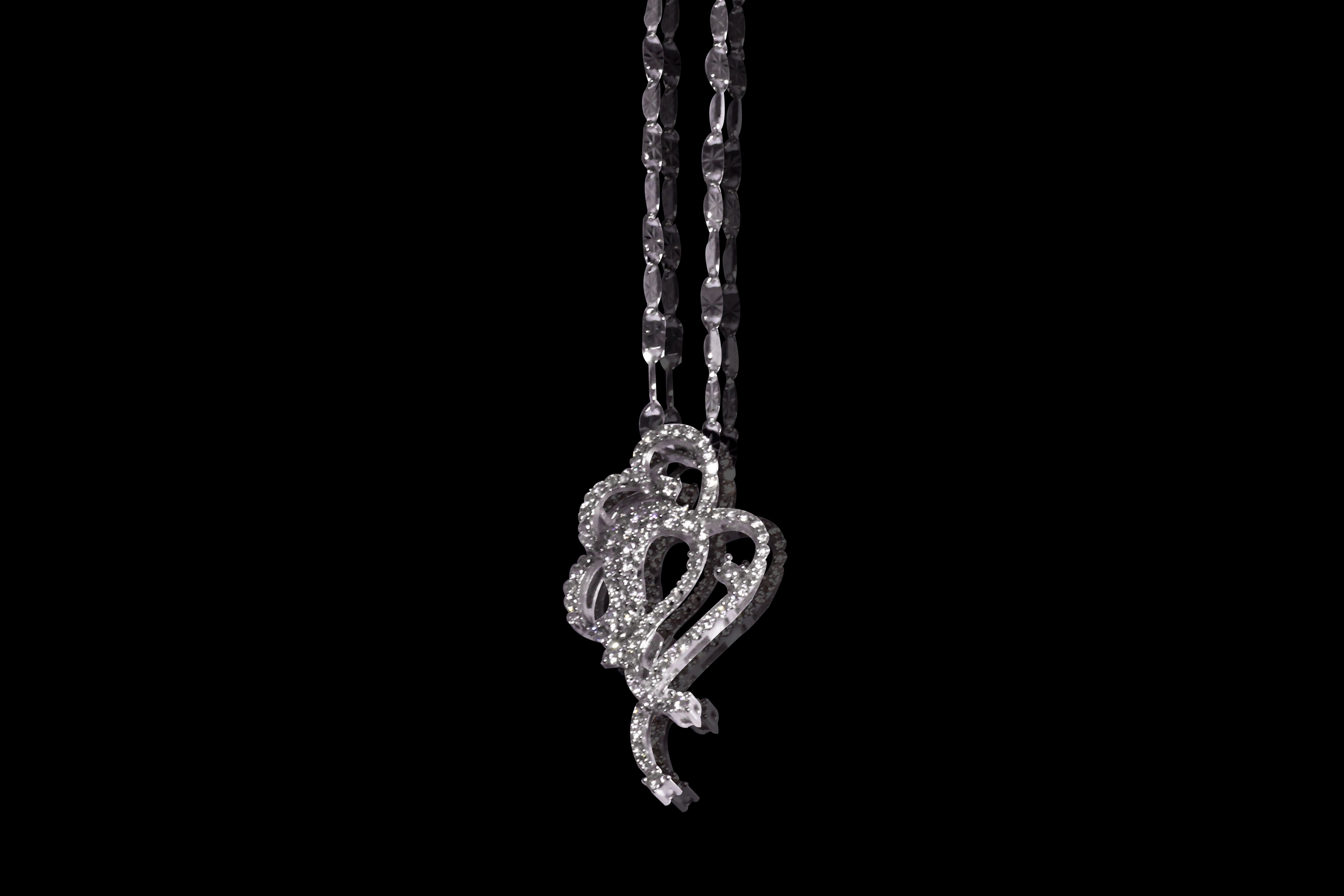 Art Nouveau Inspired Natural Diamonds Nacklace 0.6ct