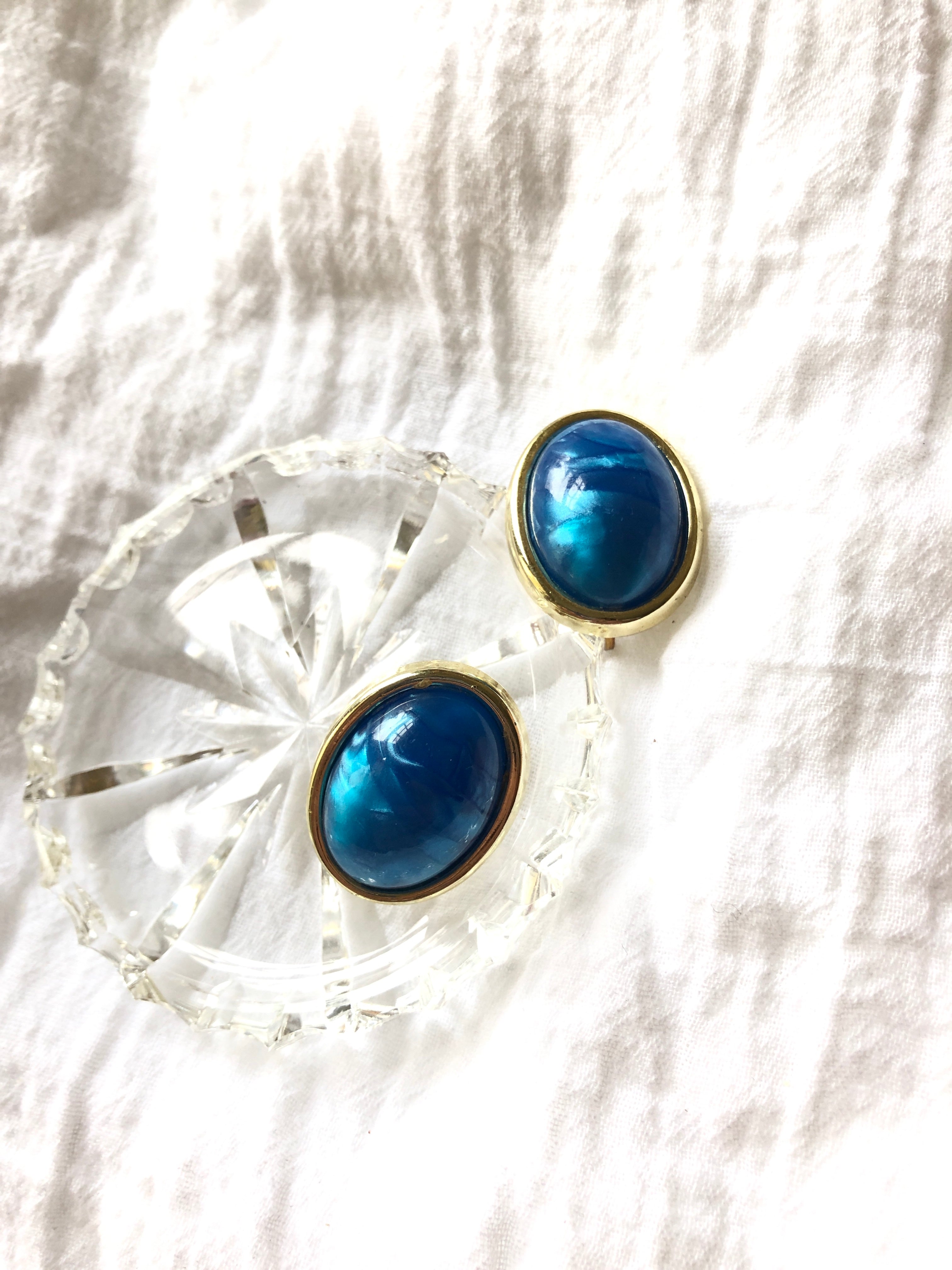 Vintage Blue Statement Earrings
