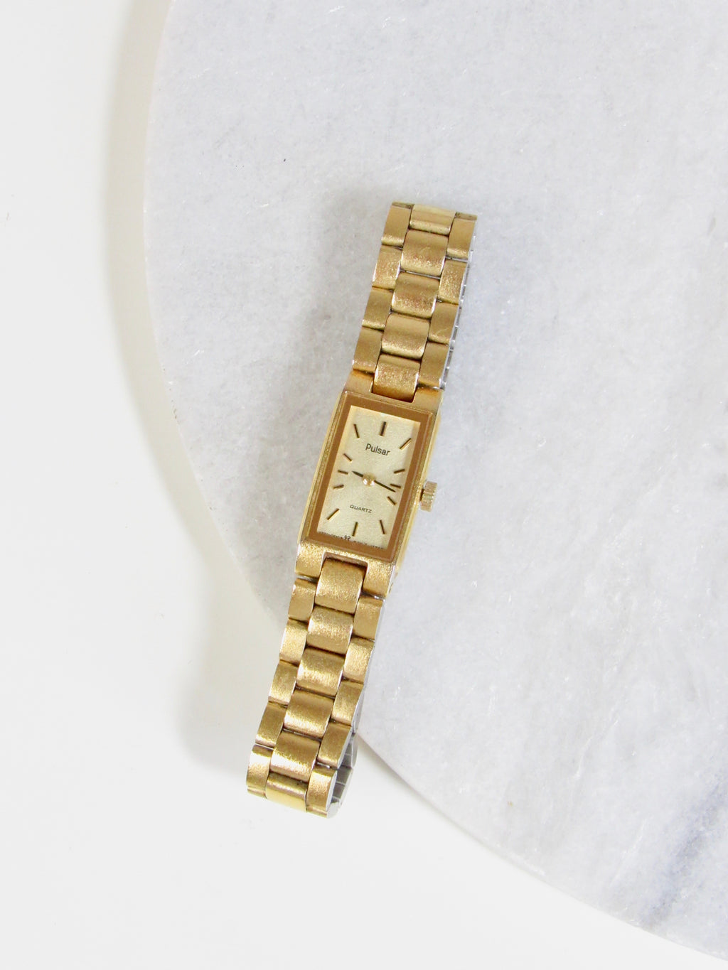 Pulsar Rectangle 18k Gold Plated Ladies Watch