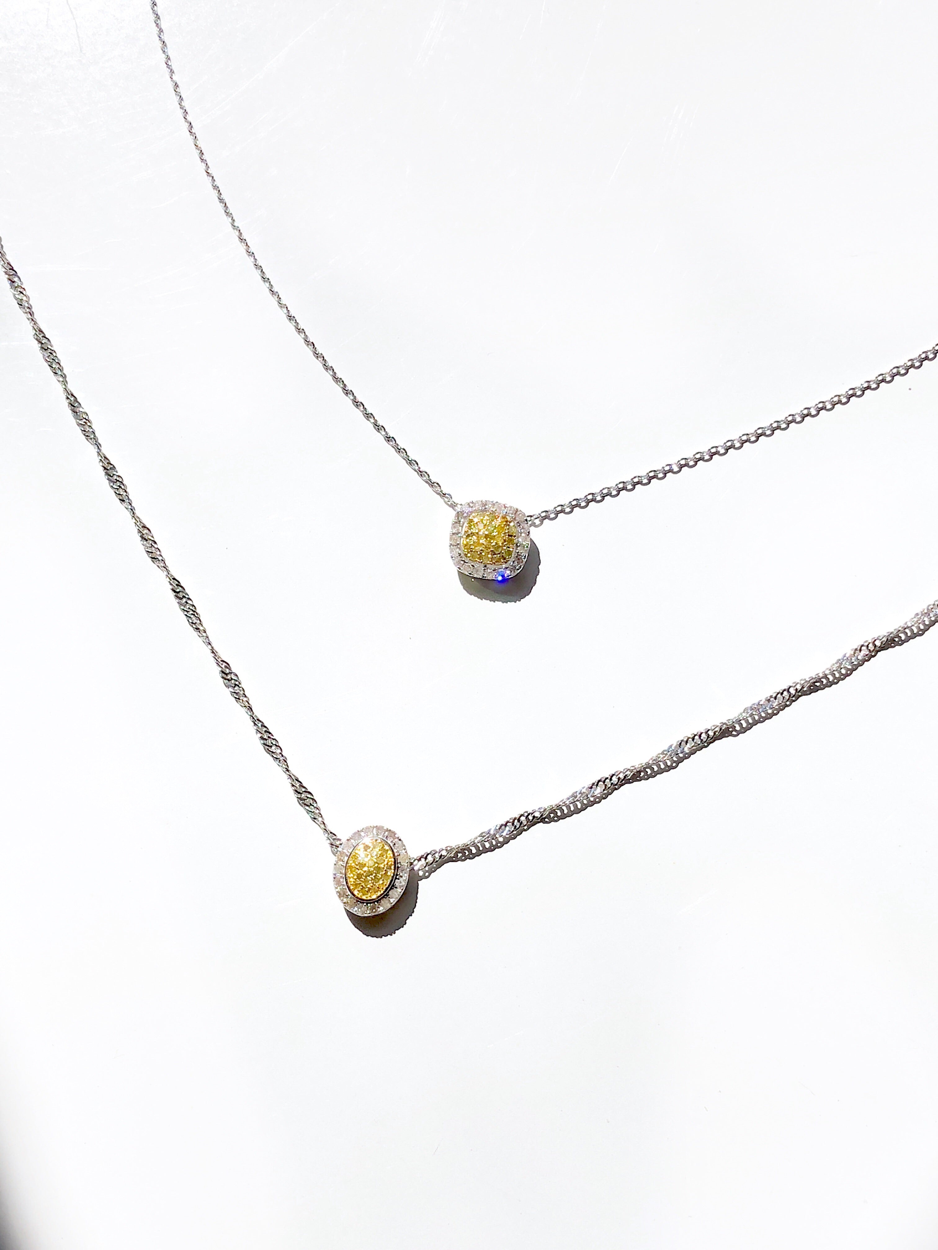 Sun Flower Honey Diamond Necklace