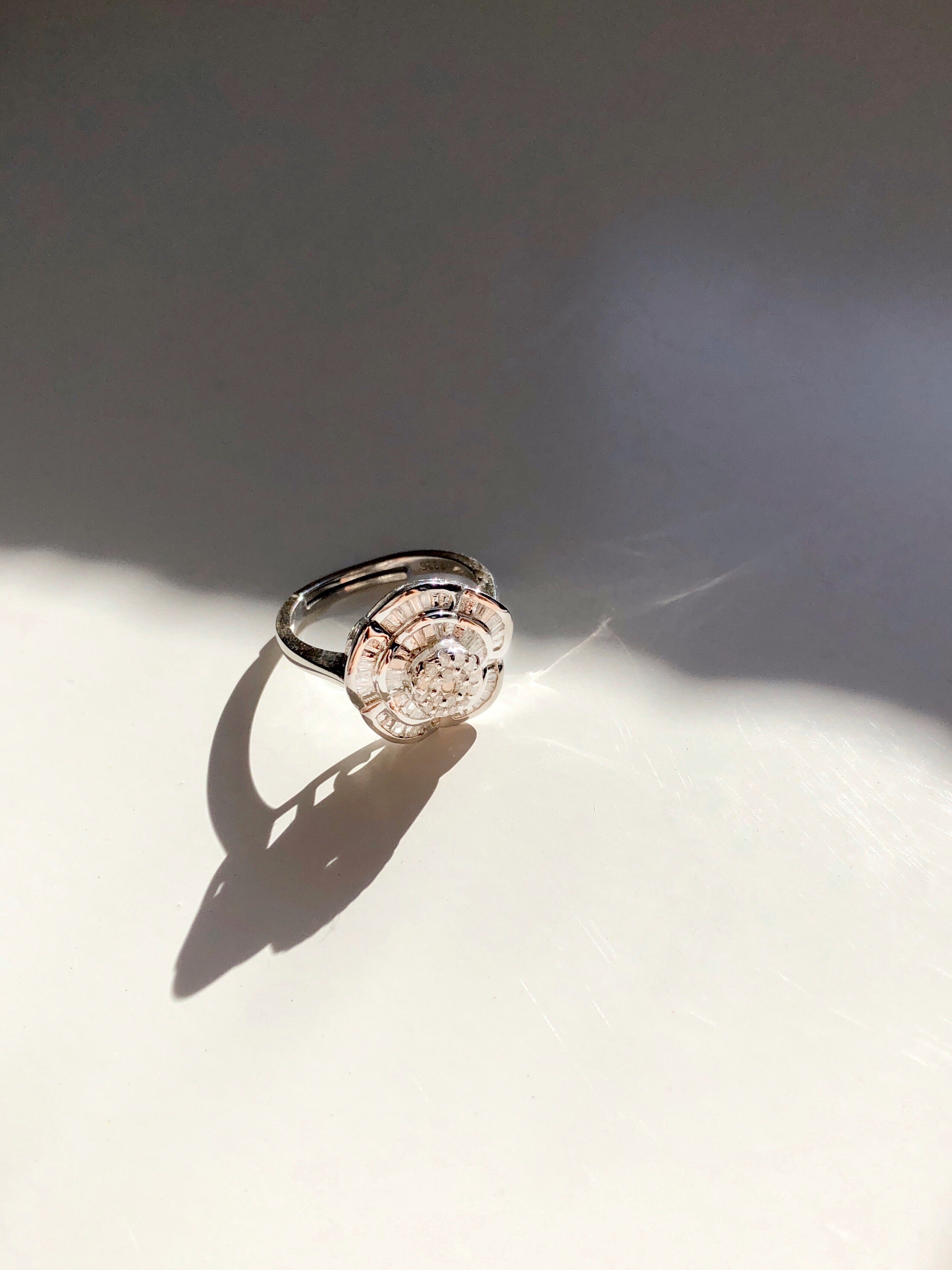 Sakura Cherry Blossom Diamond Adjustable Ring