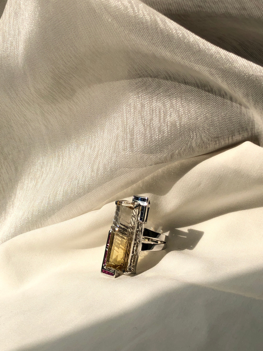 Honey Butter Bi-Colored Citrine Ring